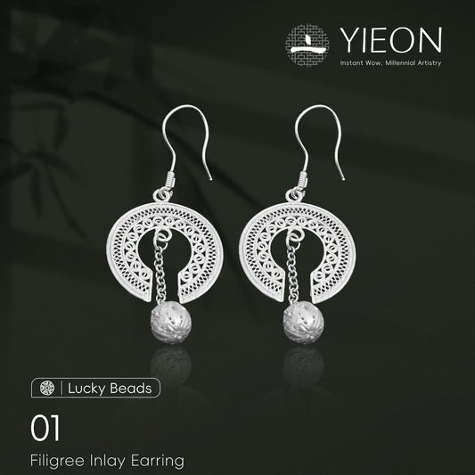 01 (Lucky Beads)
Filigree Inlay Earring