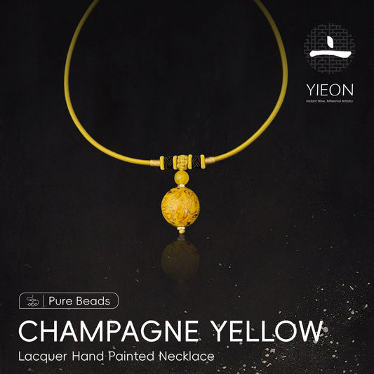 Champagne Yellow (Pure Beads) Lacquer Hand Painted Necklace