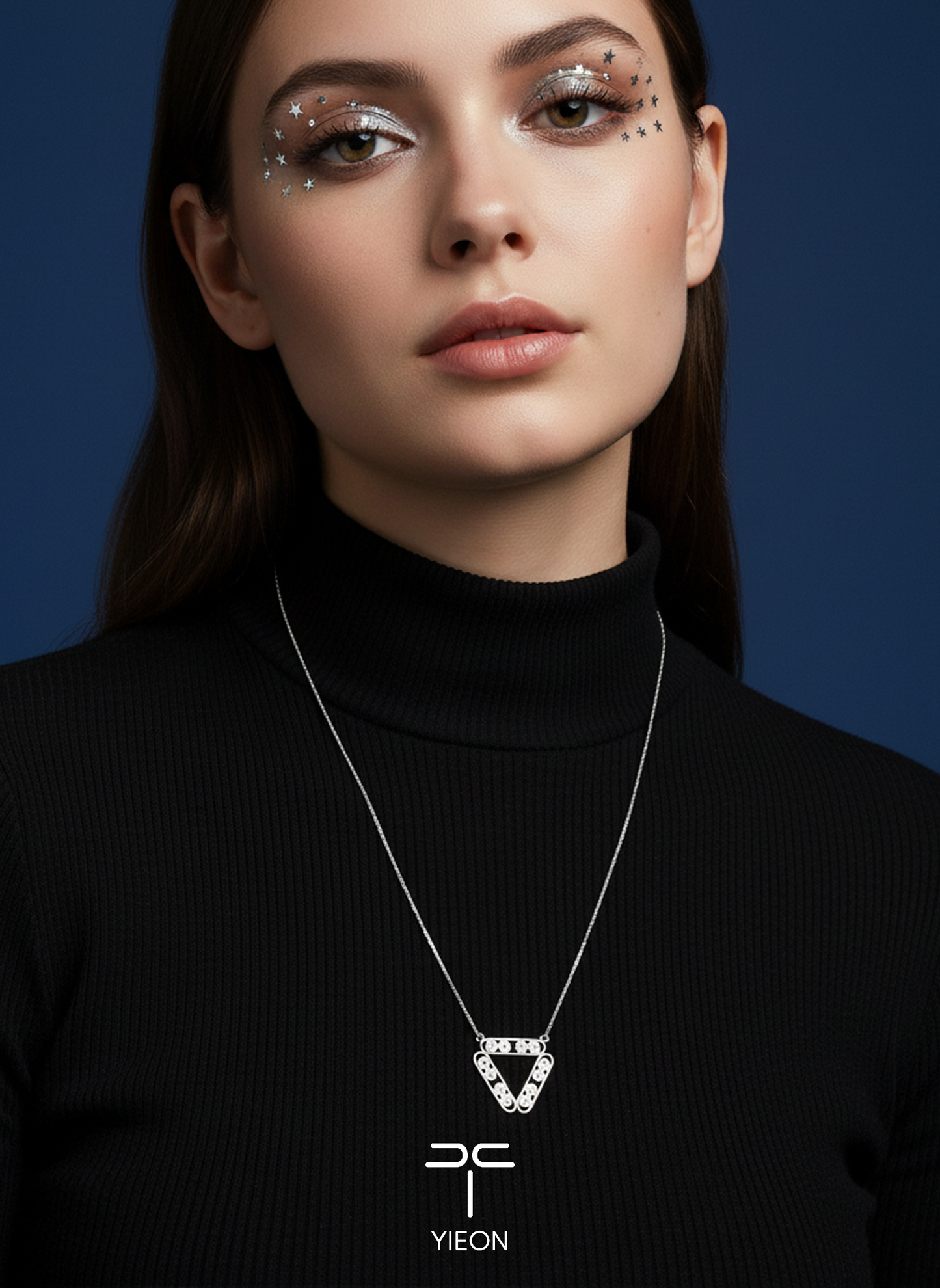 Inverted Pyramid (Starry Sky) Filigree Inlay Necklace