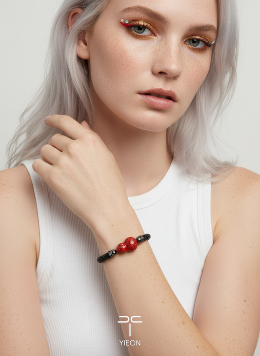 Cracked Red (Fulu) Daqi Lacquer Hand Painted Bracelet