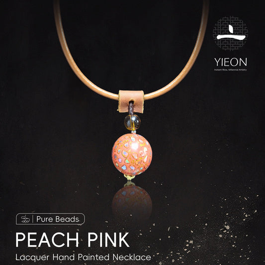 Peach Pink (Pure Beads) Lacquer Hand Painted Necklace