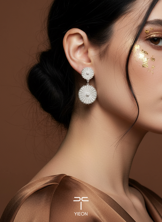 Halo Filigree Inlay Earring