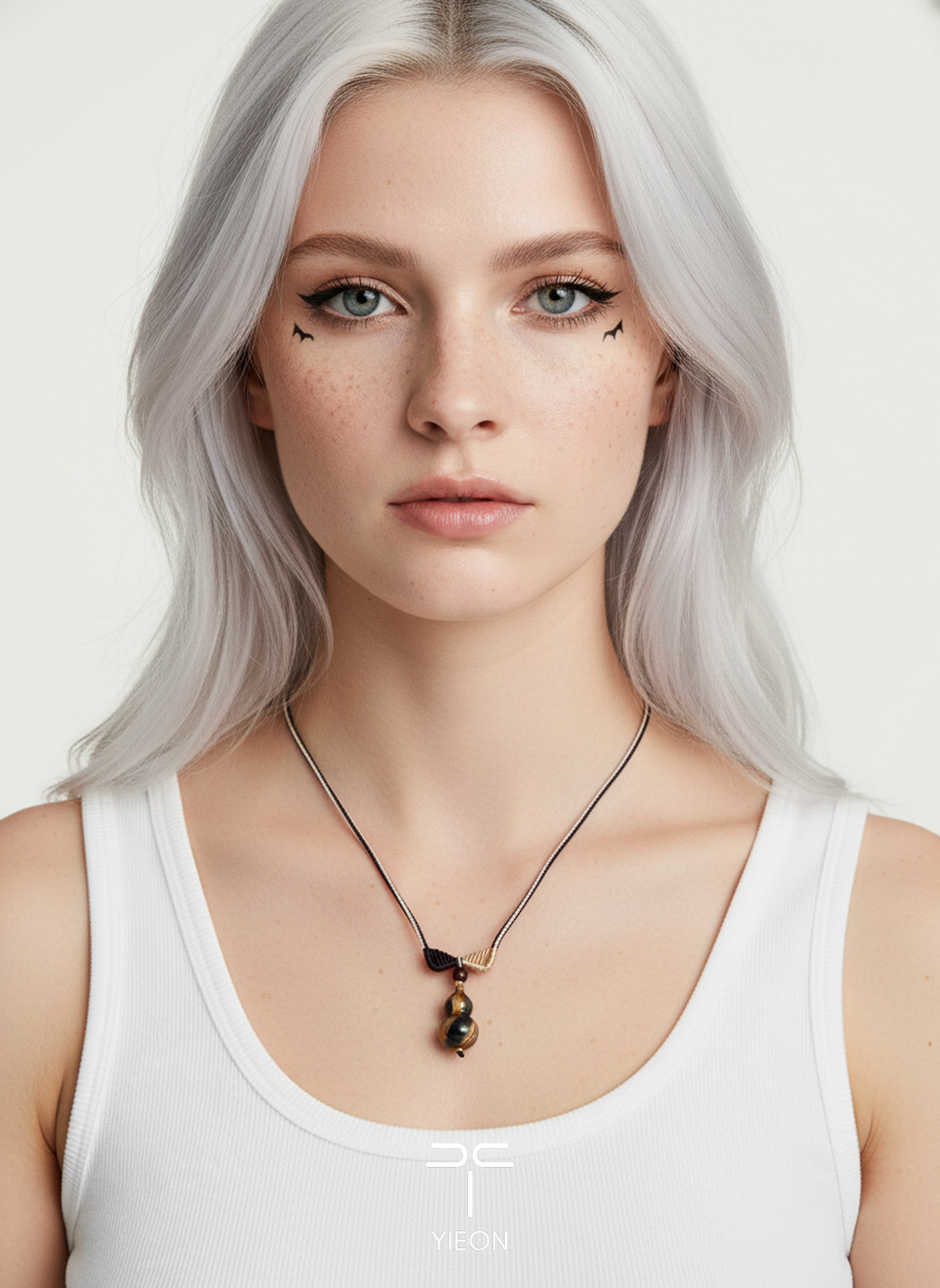 Angel and Evil (Fulu) Daqi Lacquered Hand Painted Necklace