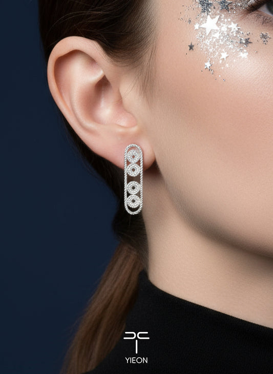 Shooting Star (Starry Sky) Filigree Inlay Ear Stud