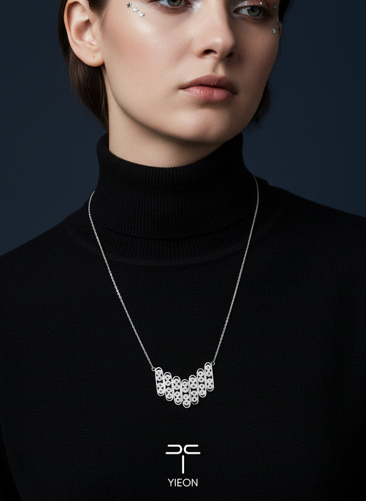 Nebula (Starry Sky) Filigree Inlay Necklace B