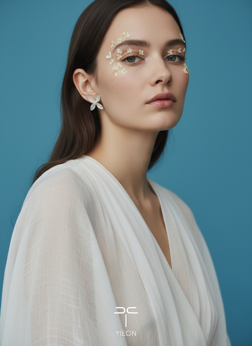 Clover Filigree Inlay Ear Stud