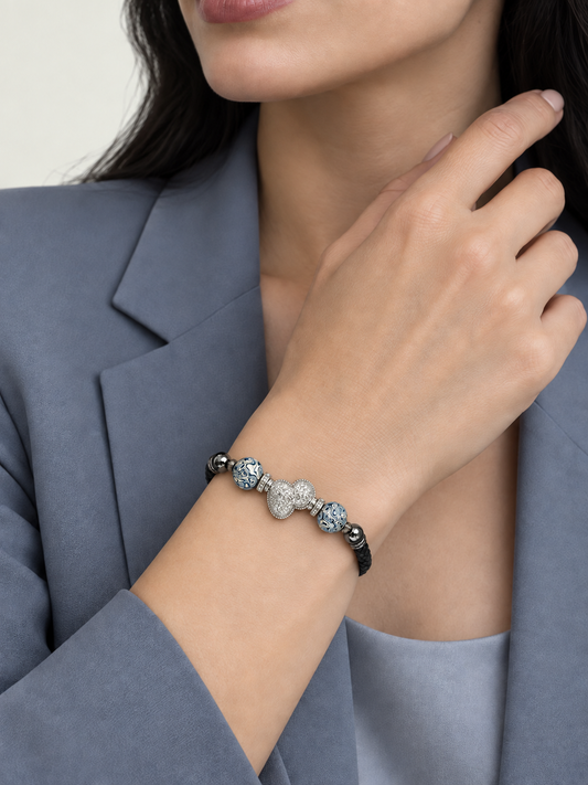 Silence (Resonance) Lacquer Bracelet worn by a model