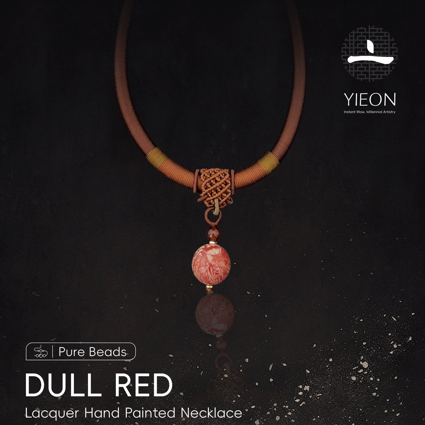 Dull Red (Pure Beads) Lacquer Hand Painted Necklace