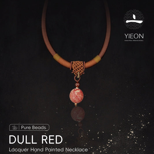 Dull Red (Pure Beads) Lacquer Hand Painted Necklace