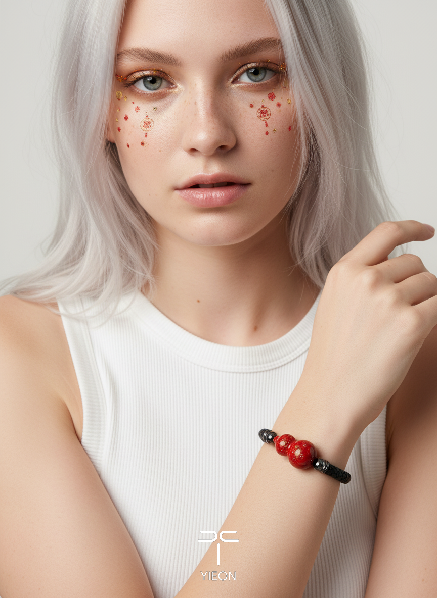 Cracked Red (Fulu) Daqi Lacquer Hand Painted Bracelet