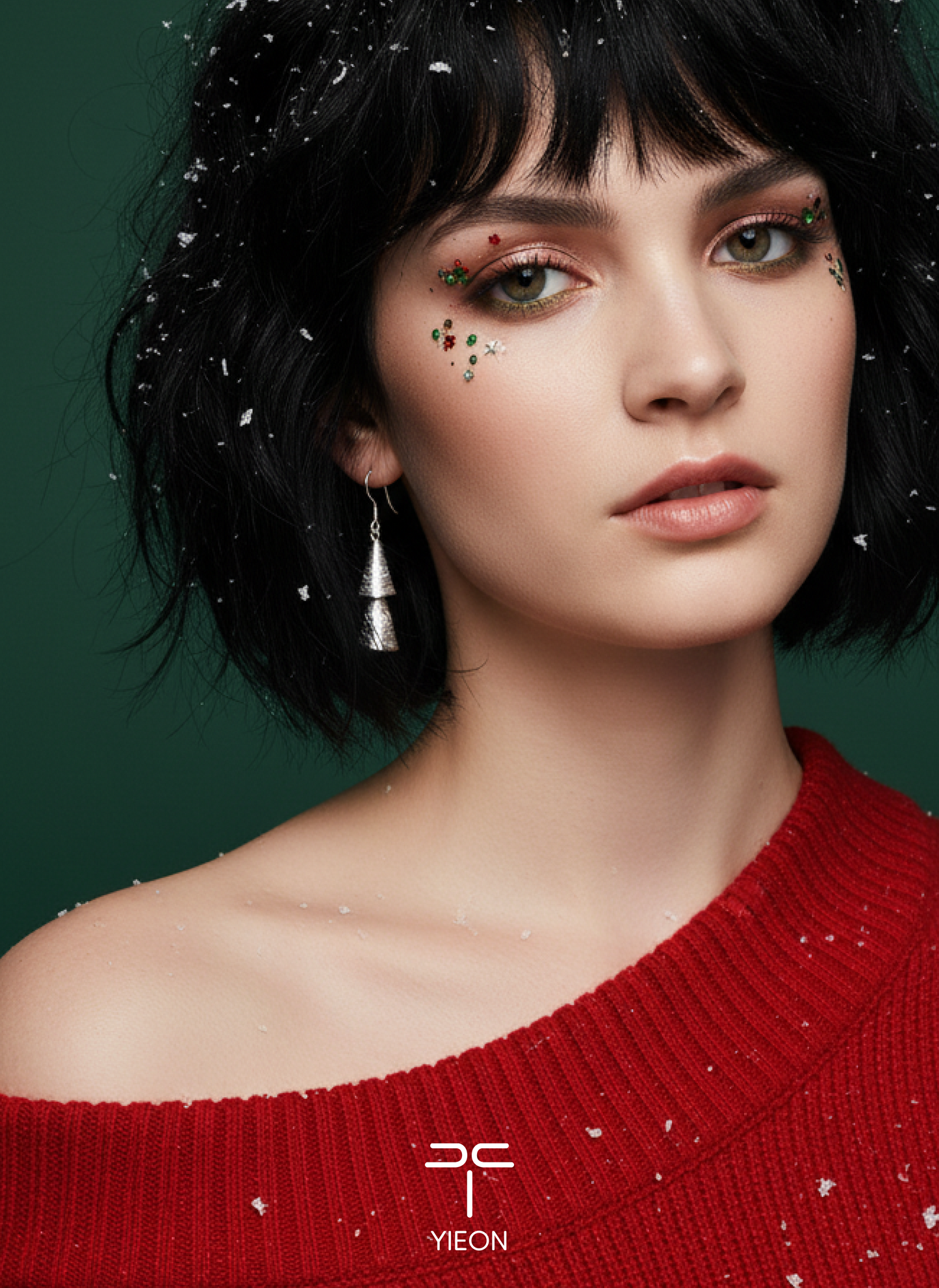 Christmas Tree Filigree Inlay EarringB