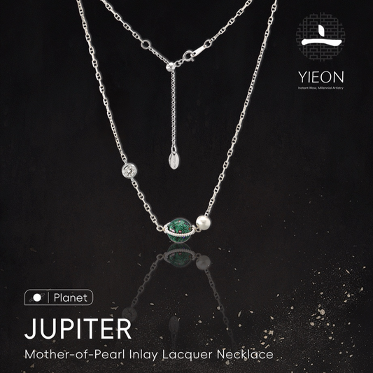 Jupiter (Planet) Mother-of-Pearl Inlay Lacquer Necklace