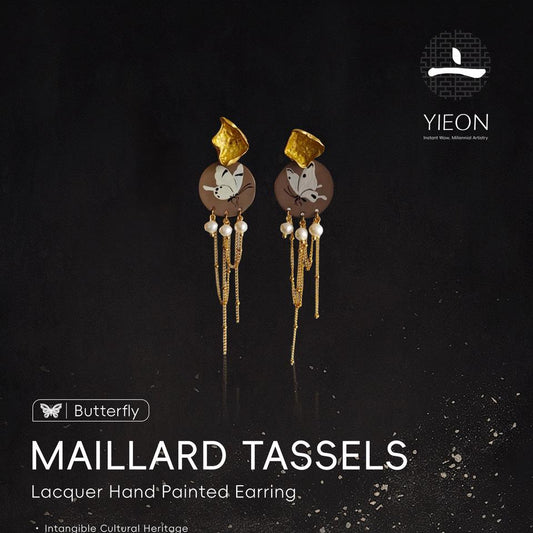 Maillard Tassels (Butterfly) Lacquer Hand Painted Earring