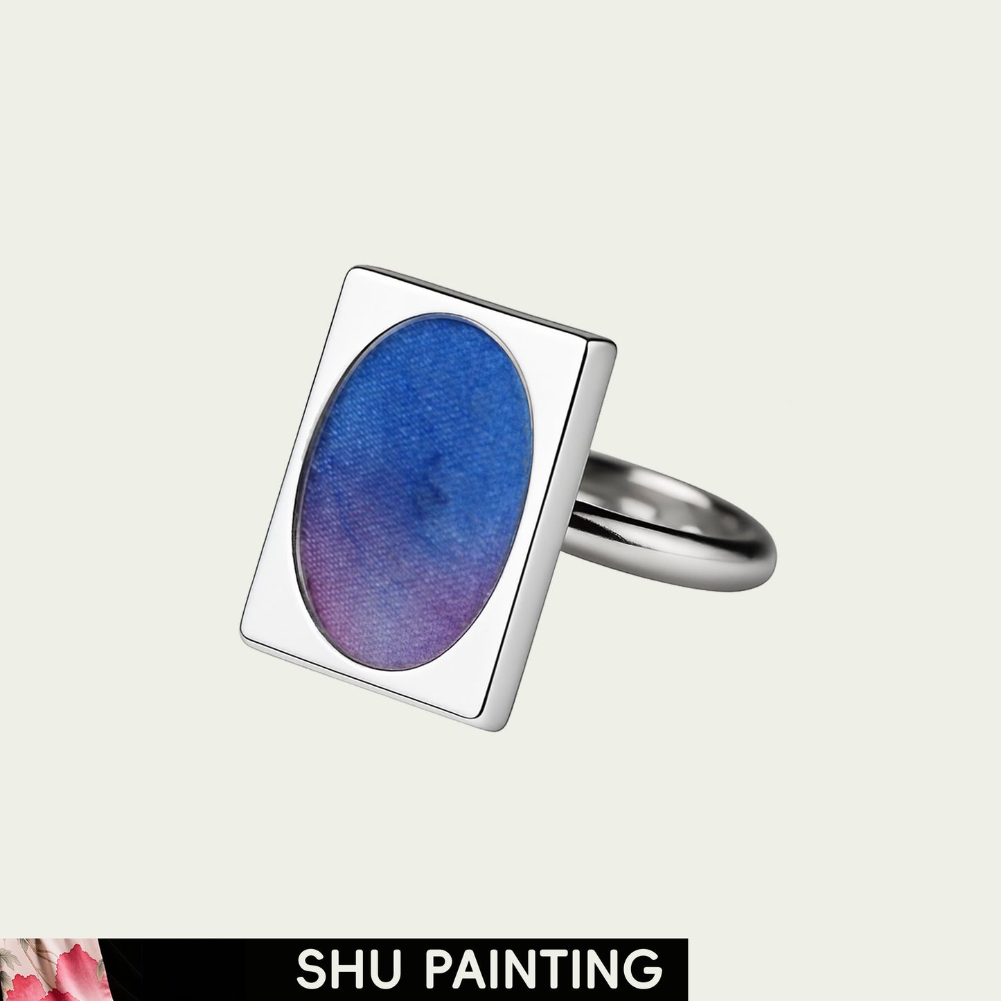 Violet Stream (Window View) Shu Painting Ring