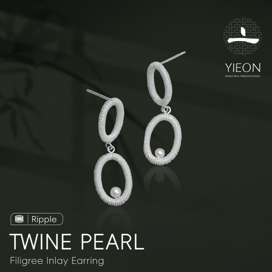 Twine Pearl (Ripple) Filigree Inlay Earring
