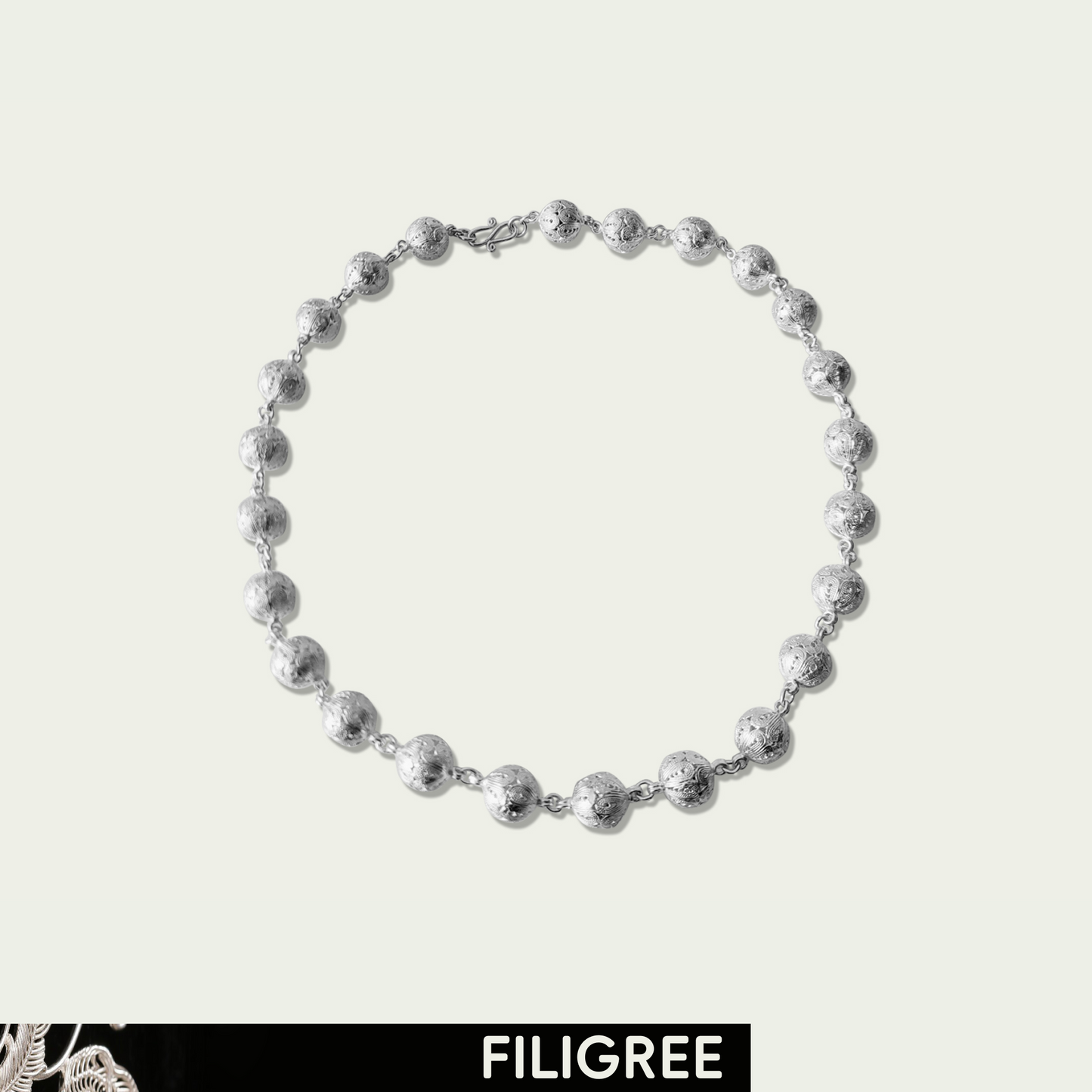 40 (Lucky Beads) Filigree Inlay Necklace