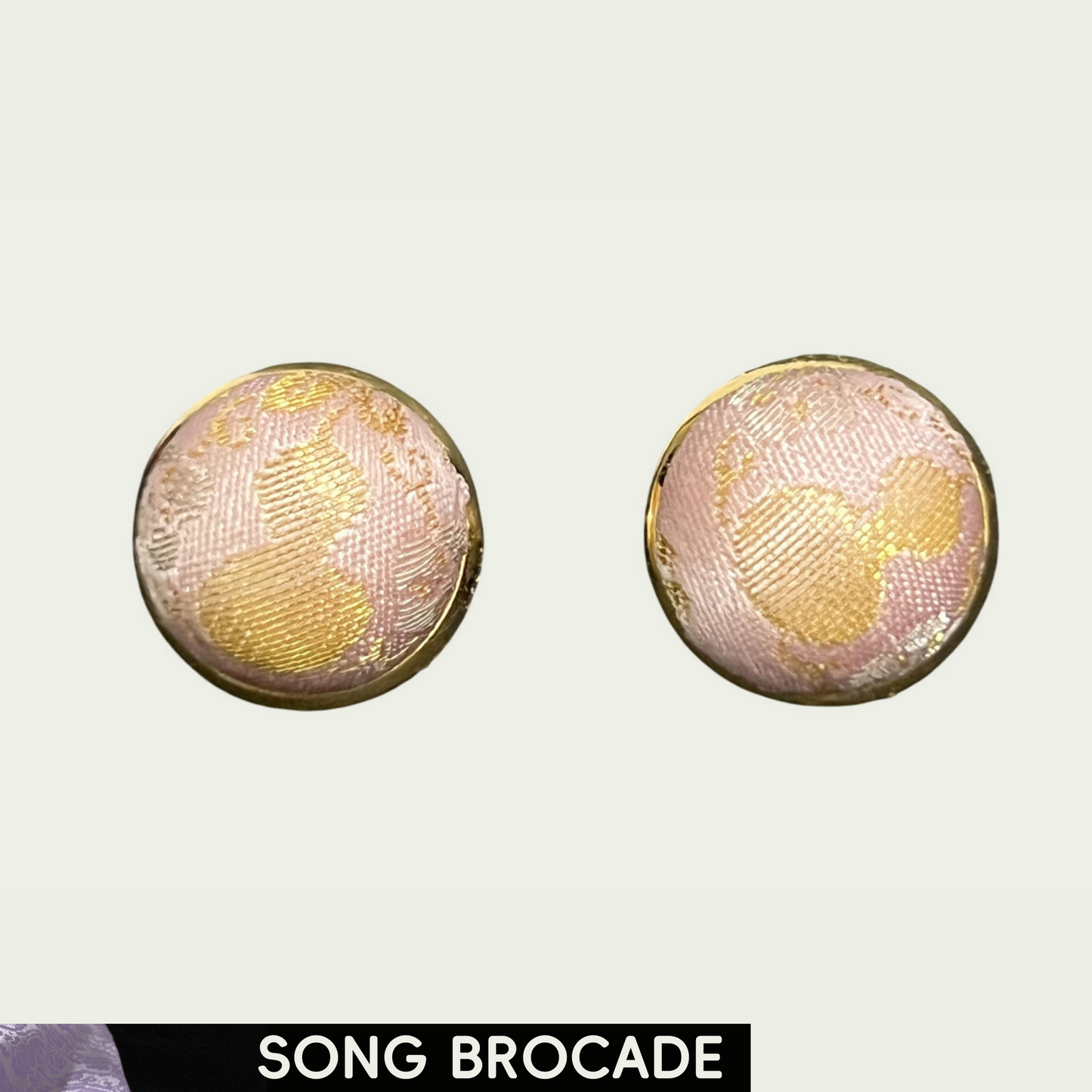 Peach Gold (Pure Beads) Song Brocade Ear Stud