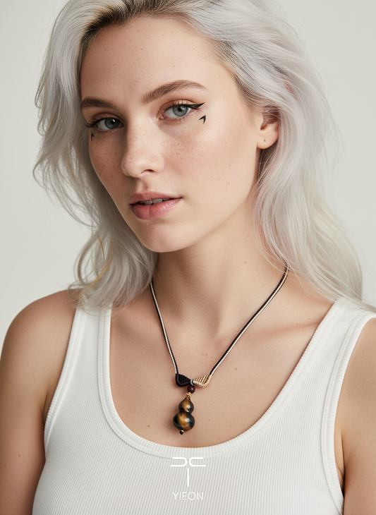 Angel and Evil (Fulu) Daqi Lacquered Hand Painted Necklace