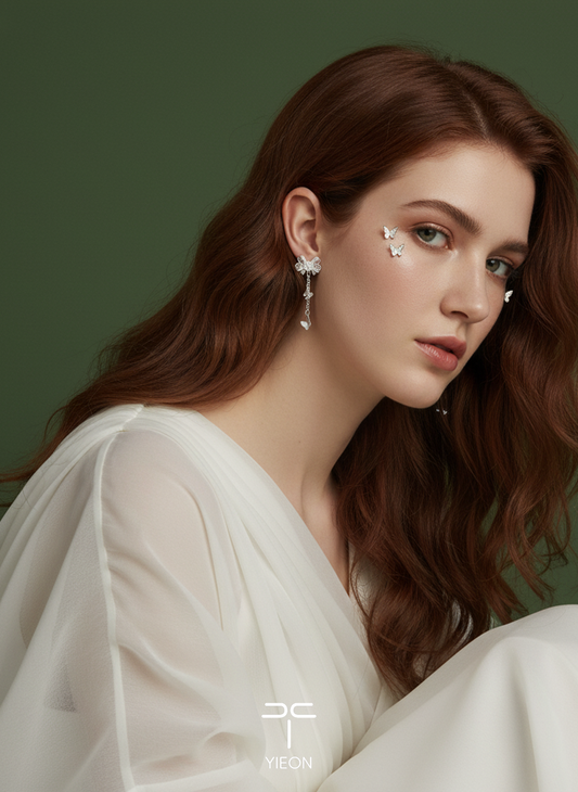 Fly(Butterfly)Filigree Inlay Earring B