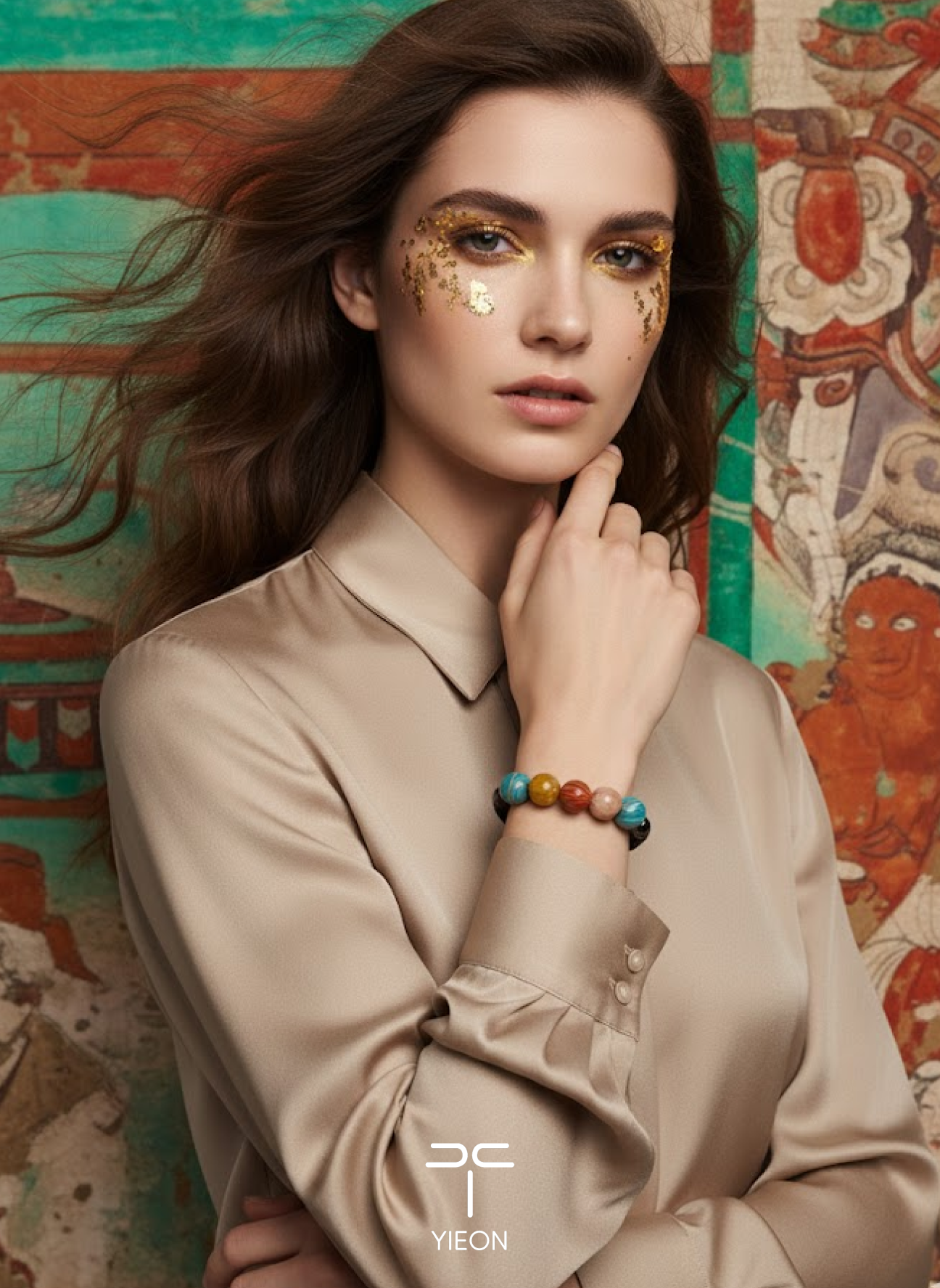 Human Nature (Legend in Colors–Dunhuang) Hand-Painted Lacquer Bracelet