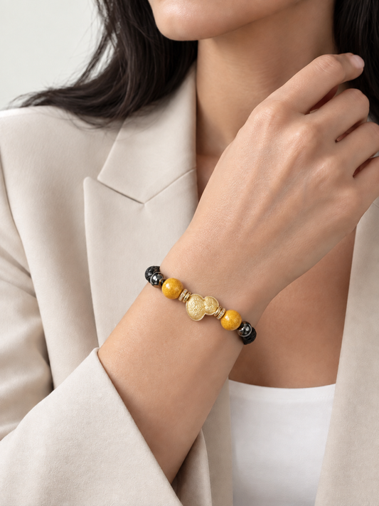 Warmth (Resonance) Lacquer Bracelet worn by a model