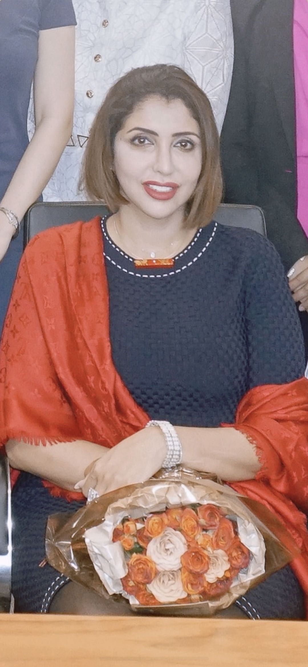 UAE Princess Hend's Choice: Golden Butterfly in Red Lacquer Hand Painted Necklace C