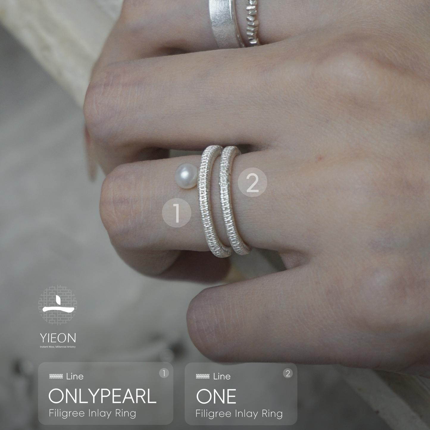 One (Line) Filigree Inlay Ring
