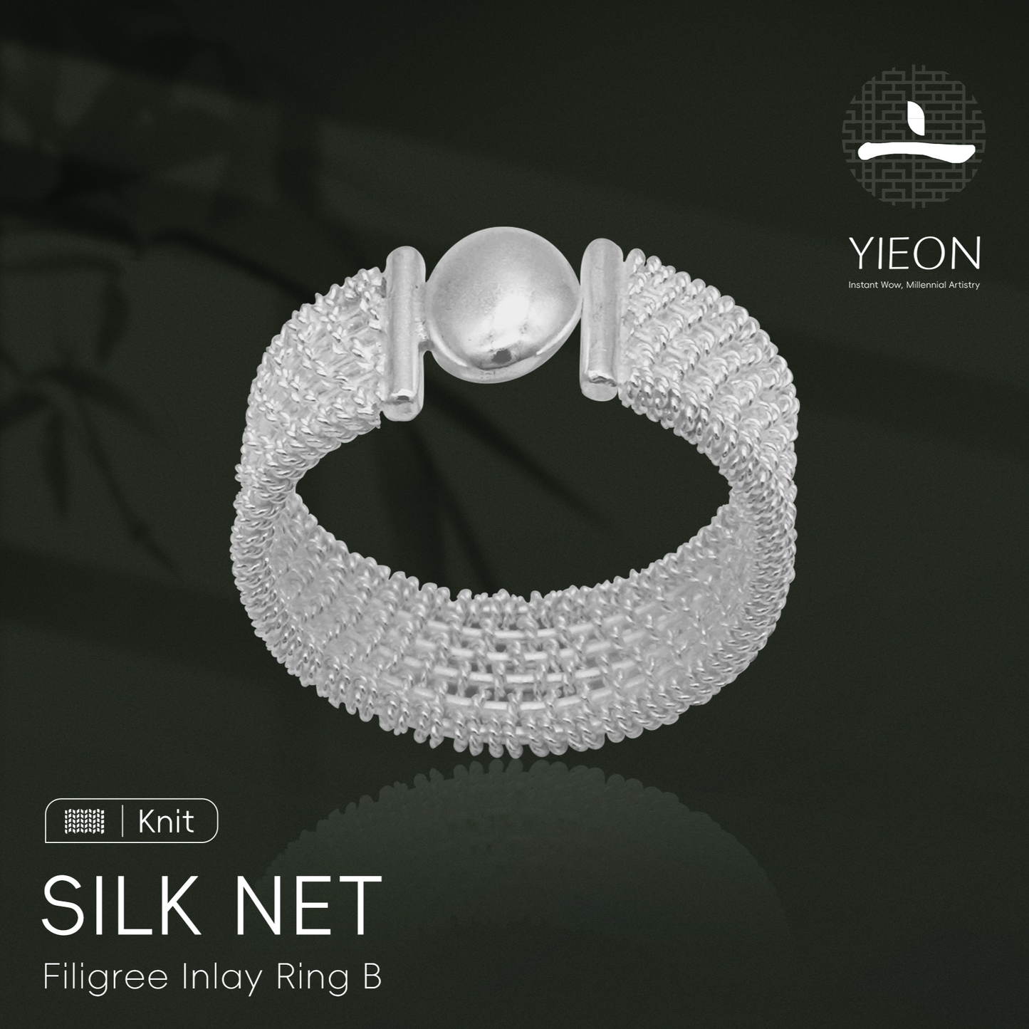 Silk Net (Knit) Filigree Inlay Ring B