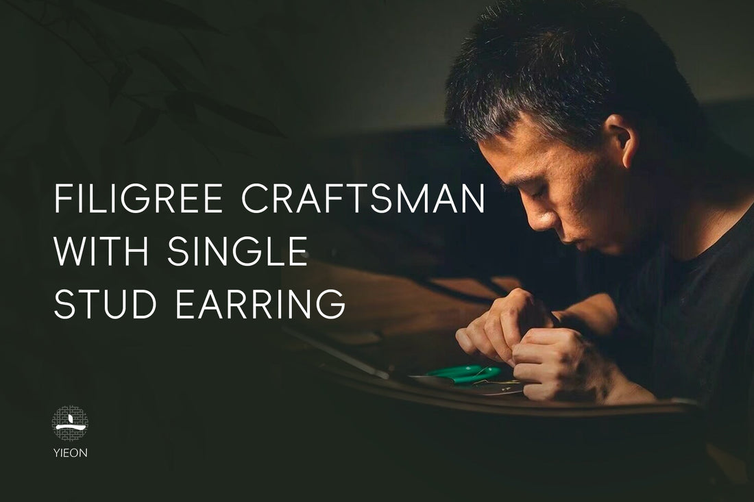 FILIGREE CRAFTSMAN WITH SINGLE STUD EARRING