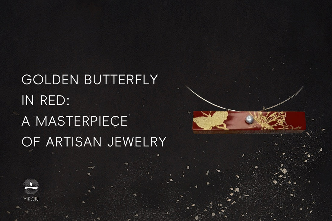 GOLDEN BUTTERFLY IN RED: A MASTERPIECE OF ARTISAN JEWELRY