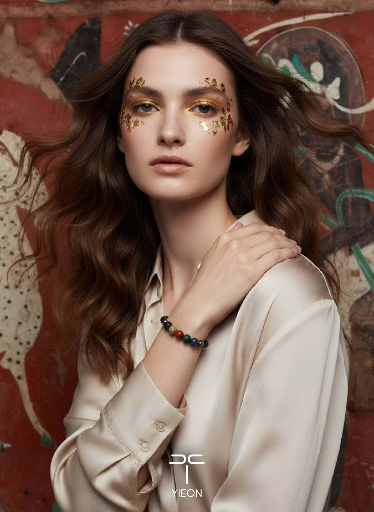 Encounter (Legend in Colors–Dunhuang) Hand-Painted Lacquer Bracelet