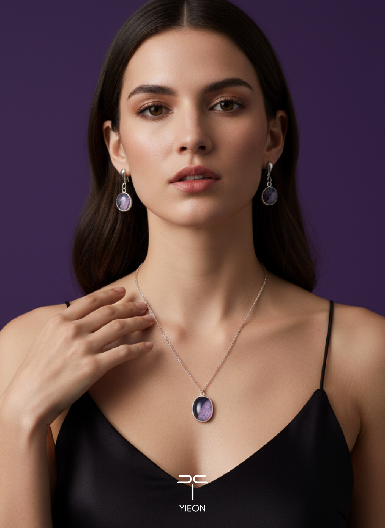 Oval Hue Kesi Necklace & Earring Set