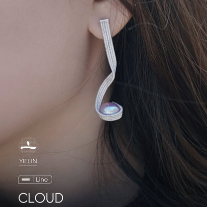 Cloud (Line) Filigree Inlay Earring