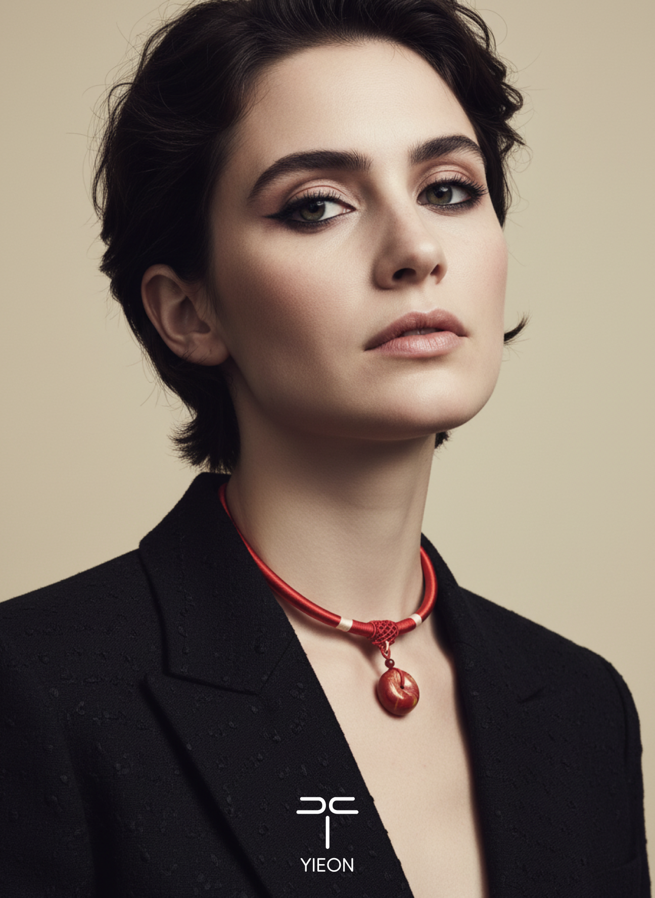 Scarlet (Peace Buckle) Daqi Lacquered Hand Painted Necklace