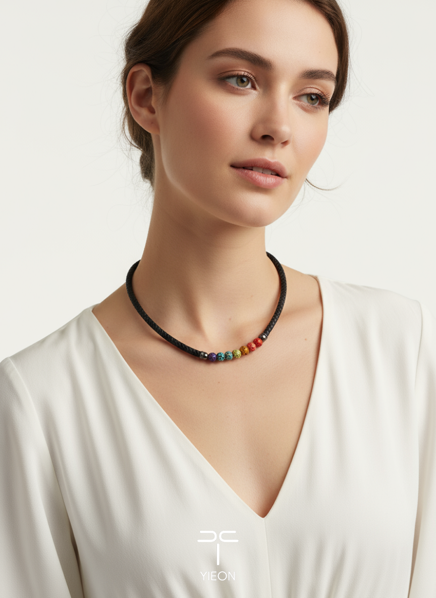 Rainbow (Lucky Charm) Daqi Lacquered Hand Painted Necklace