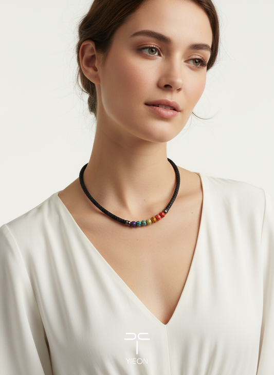 Rainbow (Lucky Charm) Daqi Lacquered Hand Painted Necklace