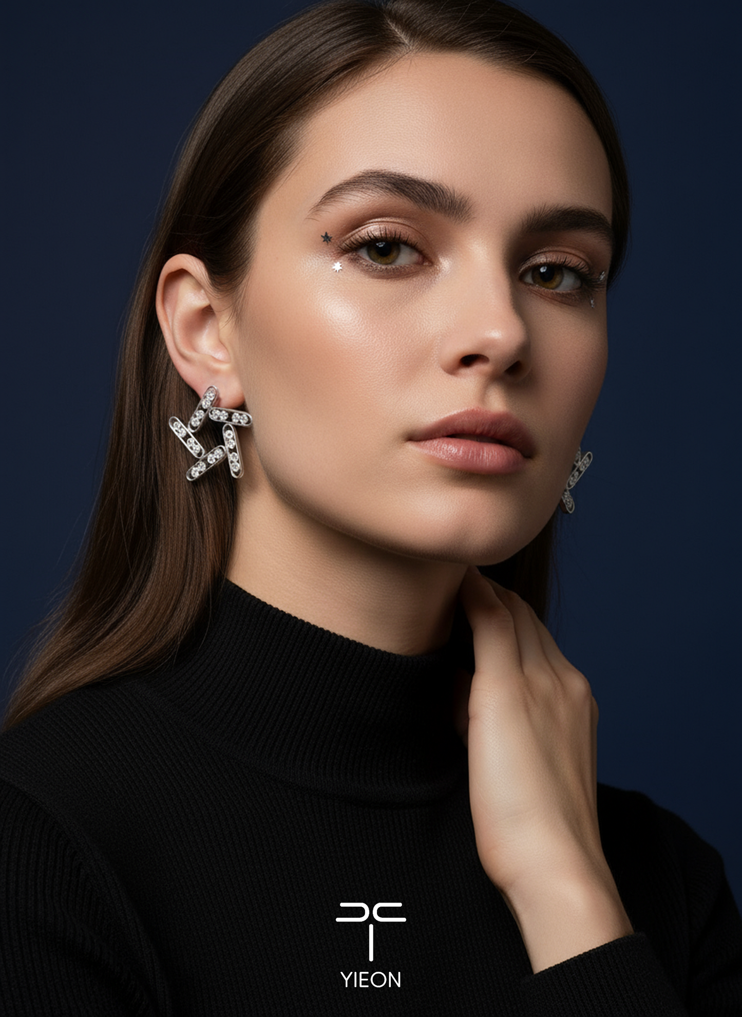 Spark (Starry Sky) Filigree Inlay Ear Stud