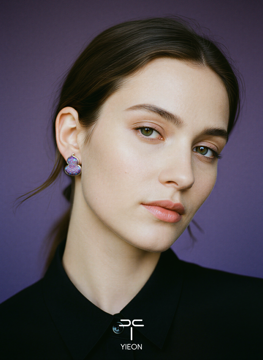 Pomegrante (Fulu) Song Brocade Ear Stud