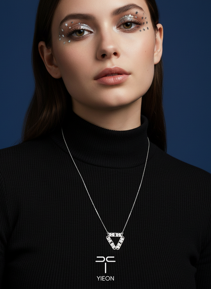 Inverted Pyramid (Starry Sky) Filigree Inlay Necklace