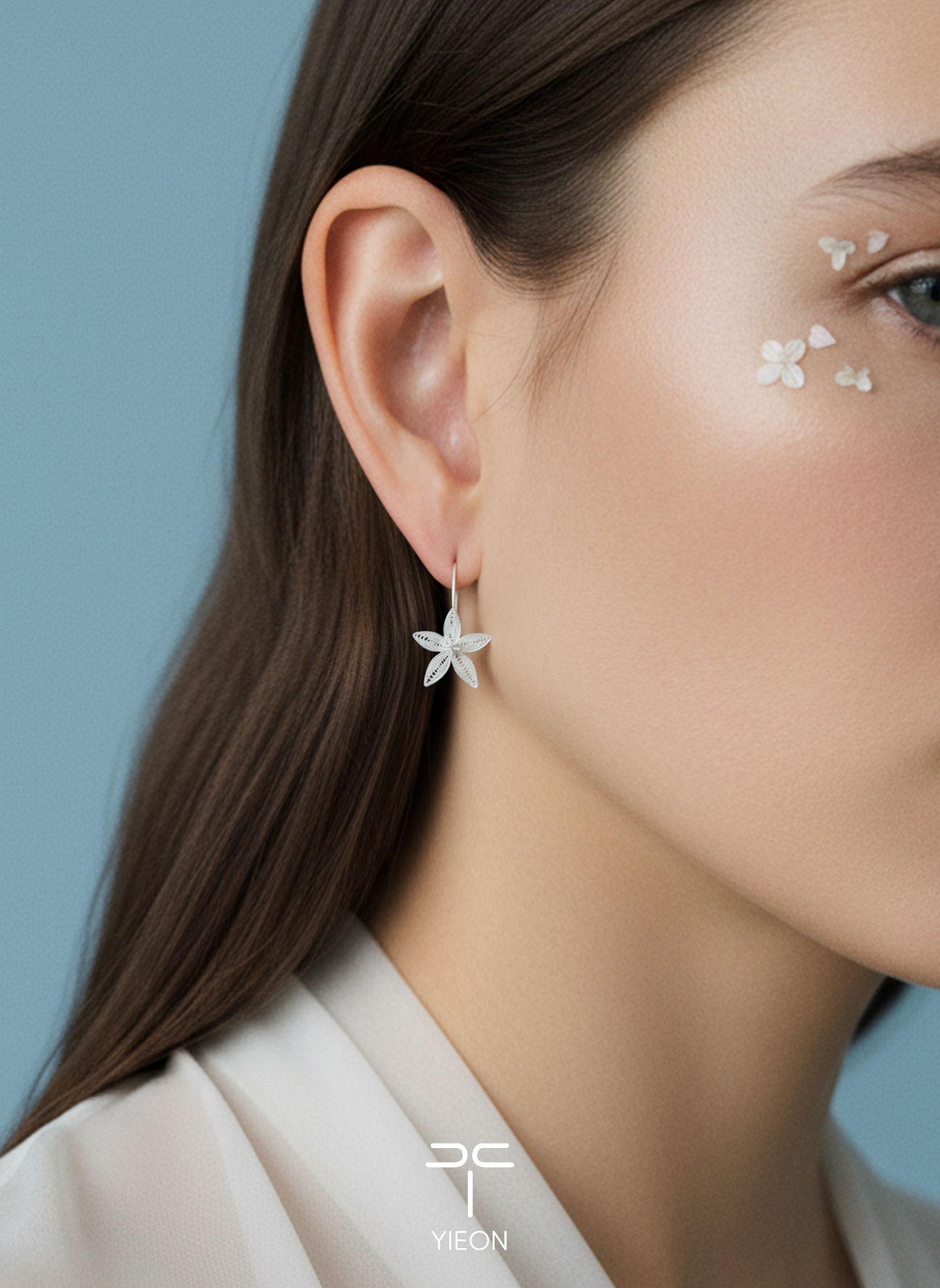 Lilac Filigree Inlay Ear Stud