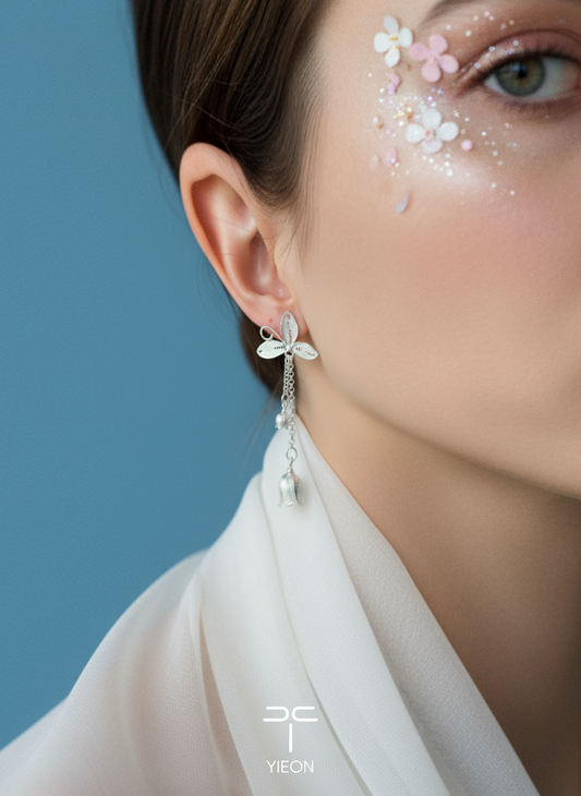 Lily of the Valley Filigree Inlay Earring