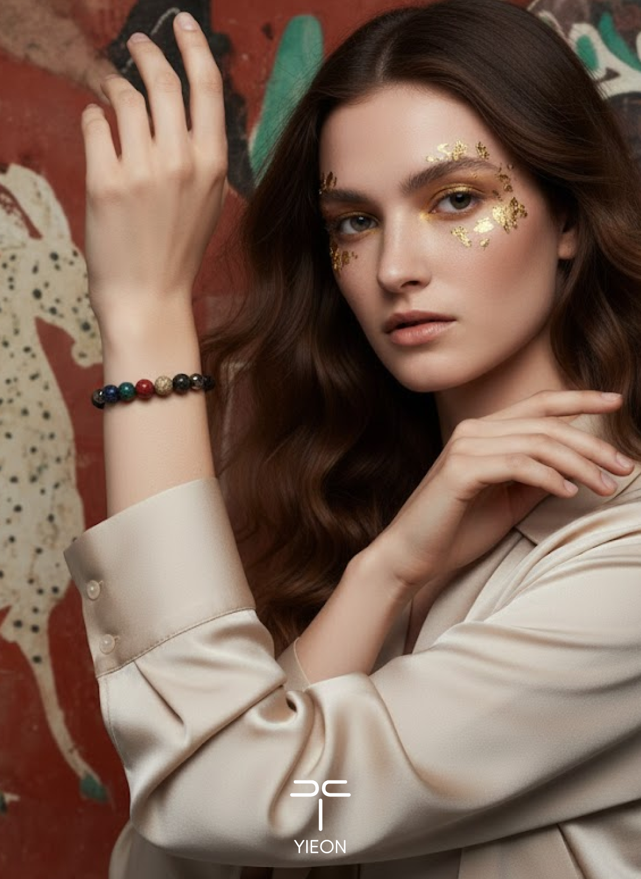 Encounter (Legend in Colors–Dunhuang) Hand-Painted Lacquer Bracelet