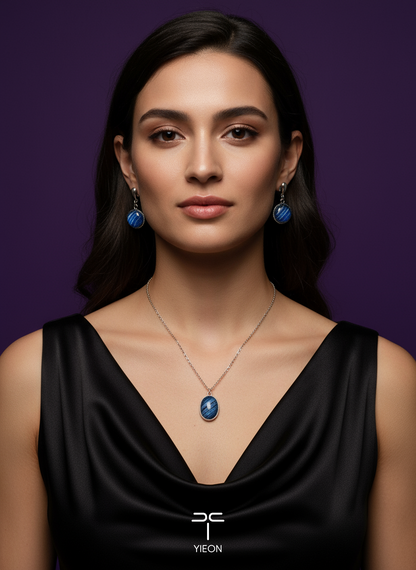 Oval Hue Kesi Necklace & Earring Set