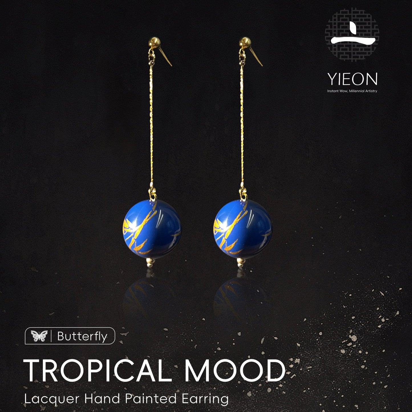Tropical Mood (Butterfly) Lacquer Hand Painted Earring