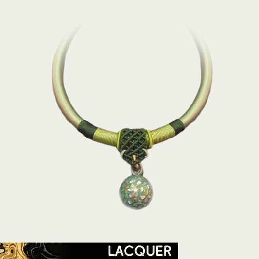 Animate Green (Pure Beads) Lacquer Hand Painted Necklace