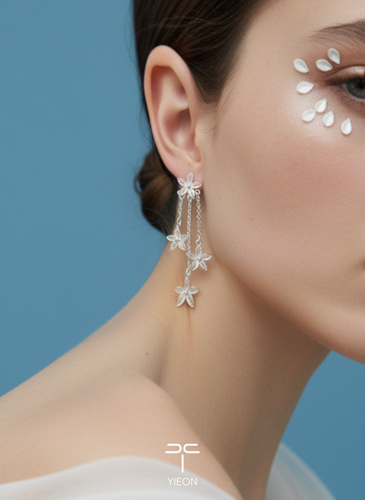 Bridal Veil Filigree Inlay Earring