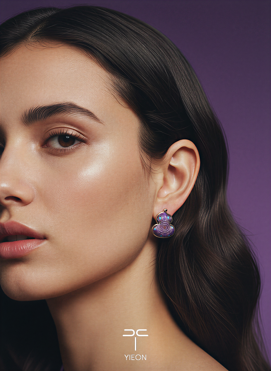 Pomegrante (Fulu) Song Brocade Ear Stud