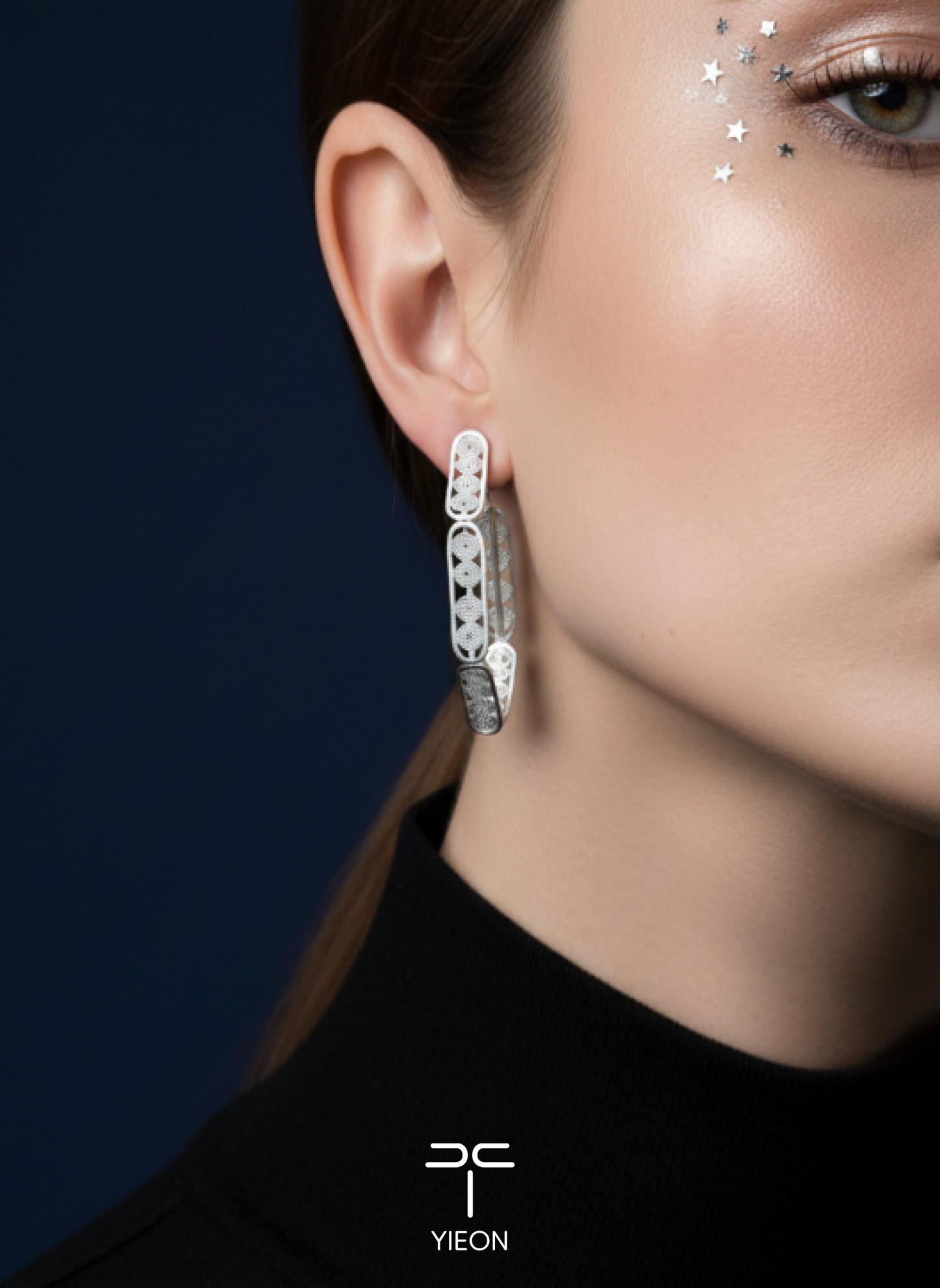 Star Wheels (Starry Sky) Filigree Inlay Earring