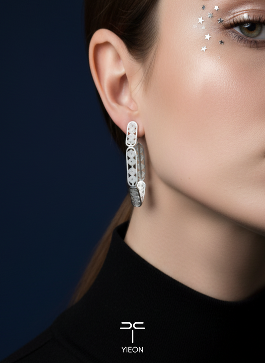 Star Wheels (Starry Sky) Filigree Inlay Earring