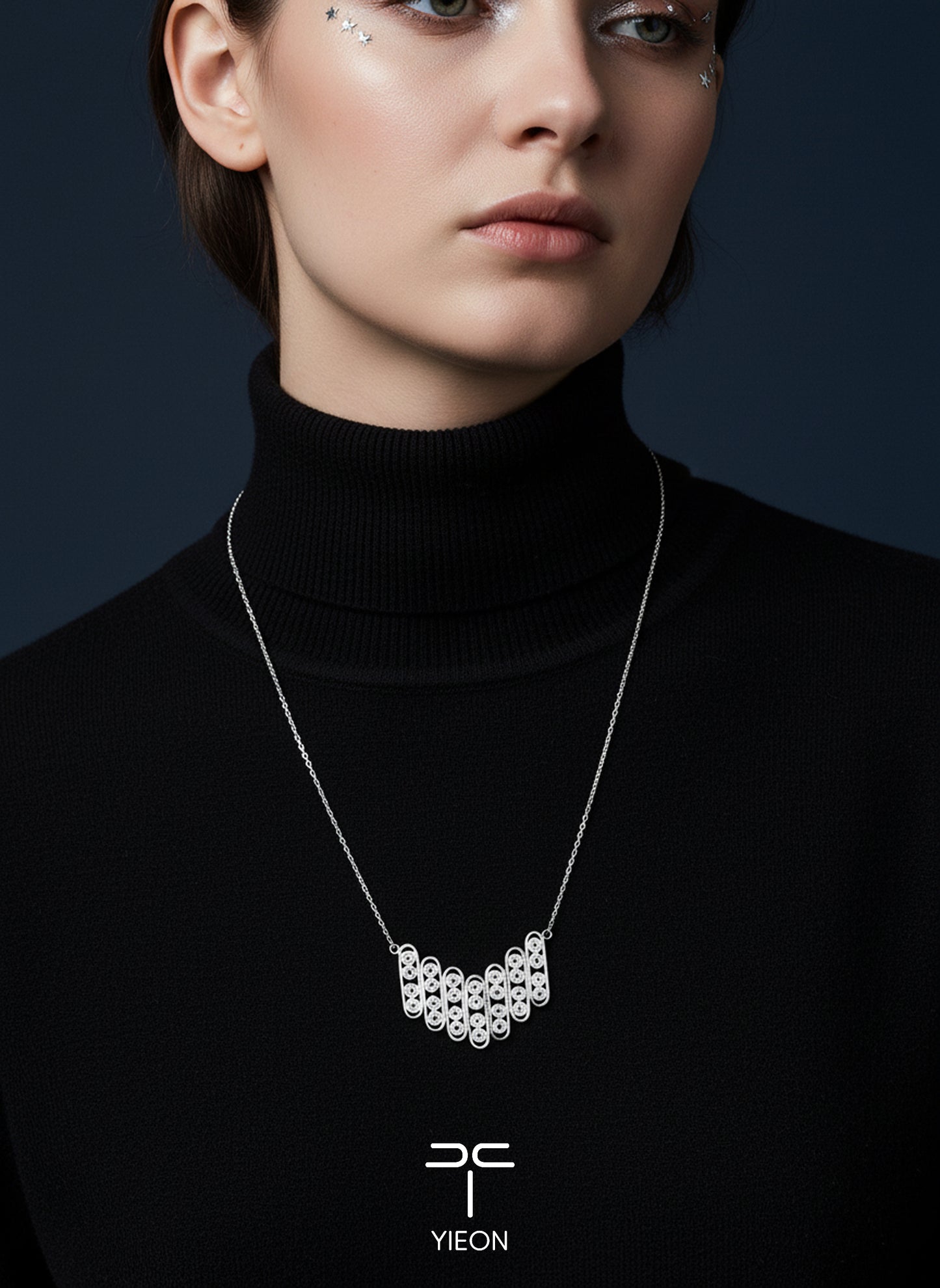 Nebula (Starry Sky) Filigree Inlay Necklace B